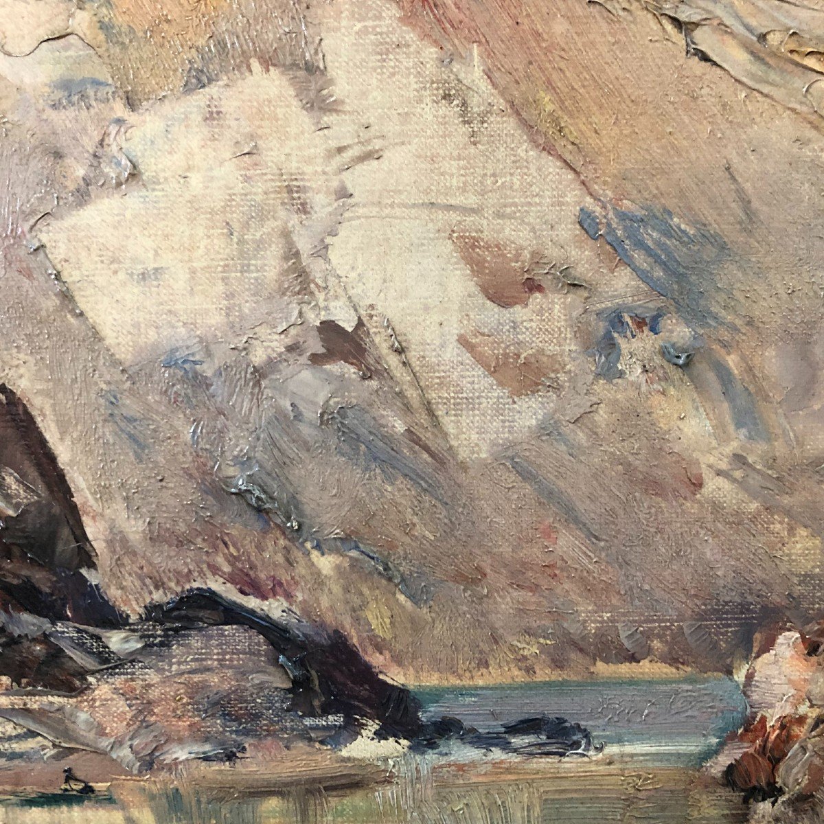 Emile Noirot (1853-1924), Huile Sur Toile, « Le Saut Du Perron » (32 X 46 Cm)-photo-3