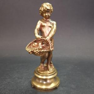 After Auguste Moreau, Autumn, Statuette In Gilt Bronze