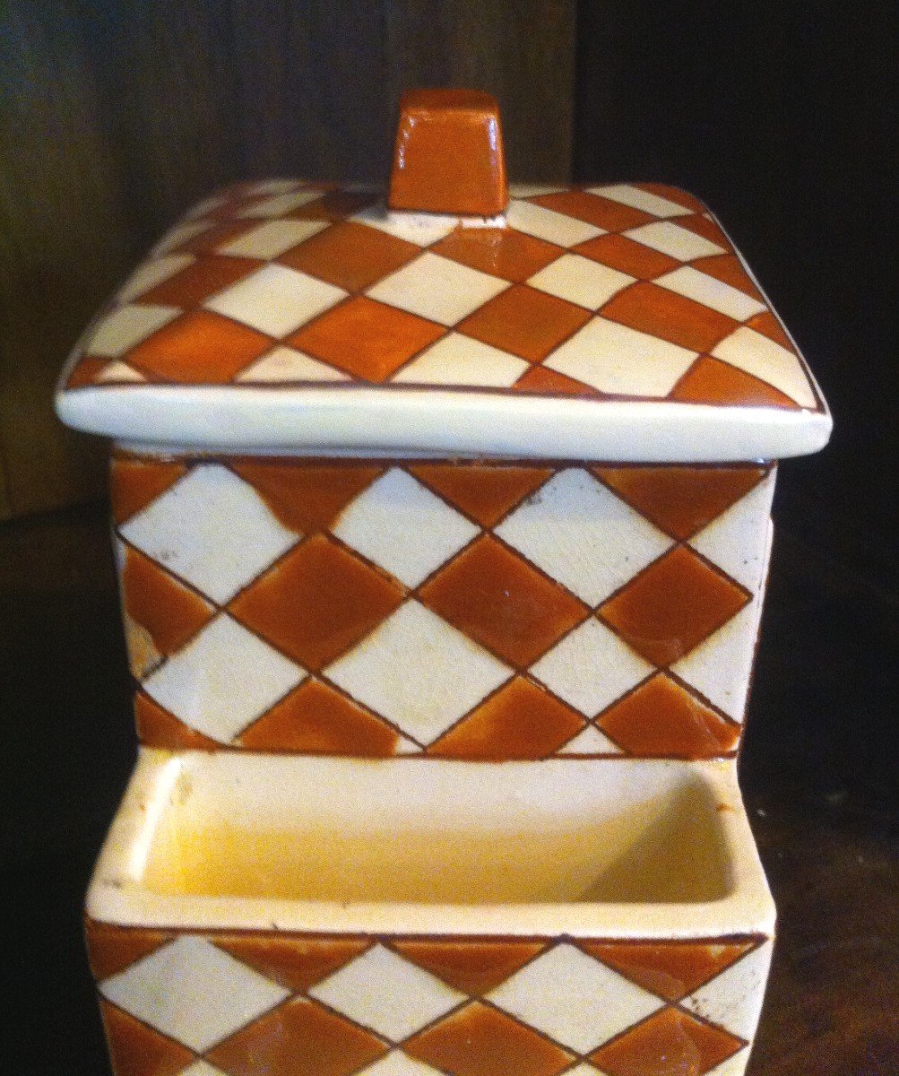 De Longwy Tobacco Jar, Art Deco Period-photo-6