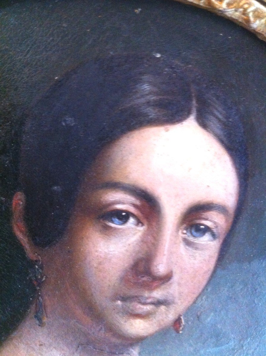 Portrait De Jeune femme XIX ème-photo-3