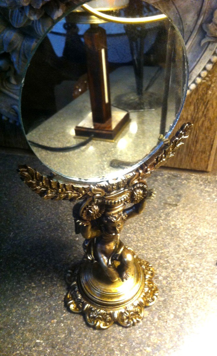 Angelot Mirror From The Empire Period-photo-8