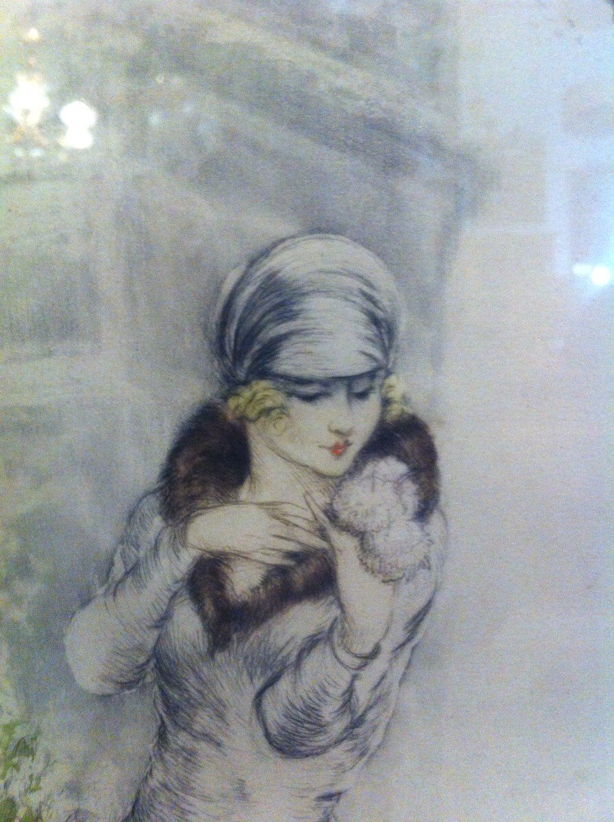 Louis Icart La Marchande De Fleur-photo-3
