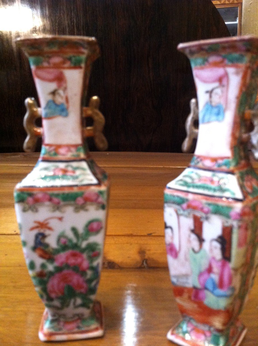 Paire De Vases Miniatures Chine XVIII ème -photo-2