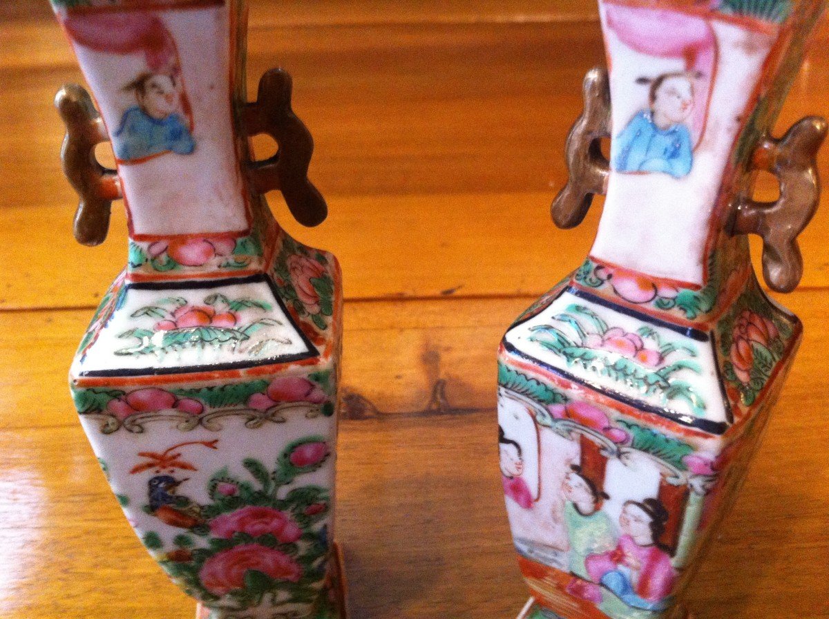 Paire De Vases Miniatures Chine XVIII ème -photo-3