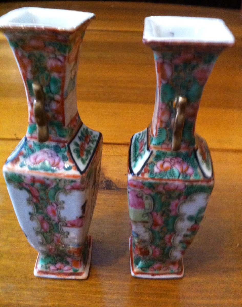 Paire De Vases Miniatures Chine XVIII ème -photo-4