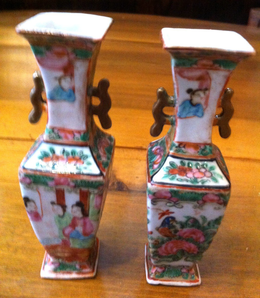 Paire De Vases Miniatures Chine XVIII ème -photo-5