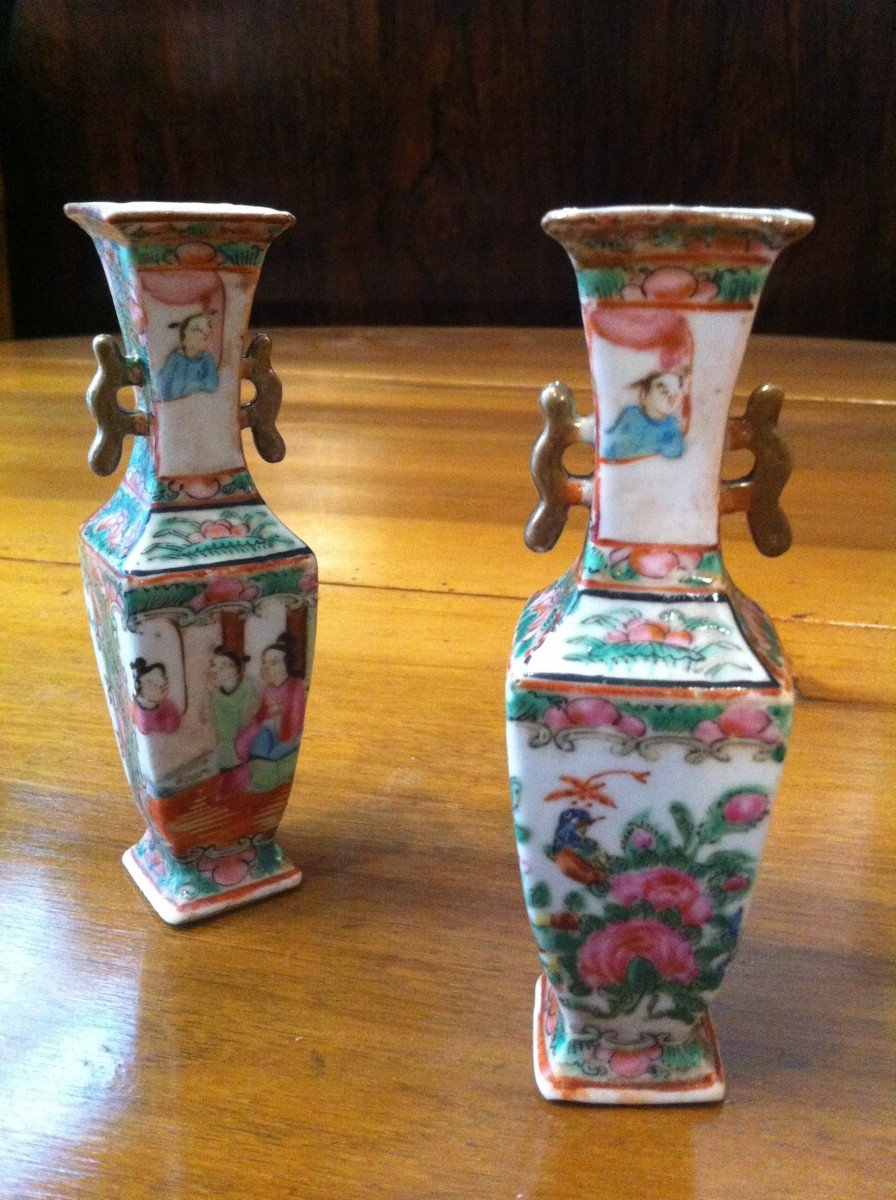 Paire De Vases Miniatures Chine XVIII ème -photo-6
