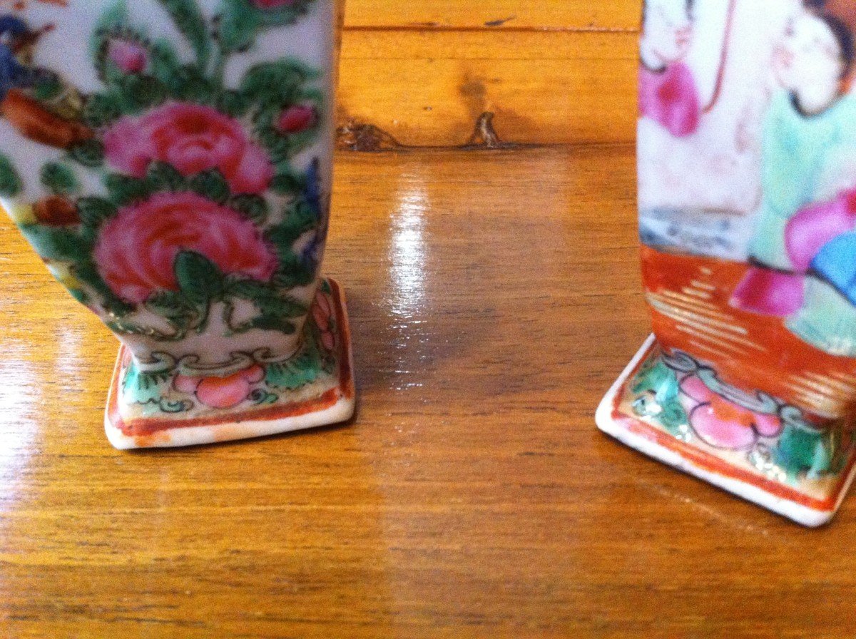 Paire De Vases Miniatures Chine XVIII ème -photo-8