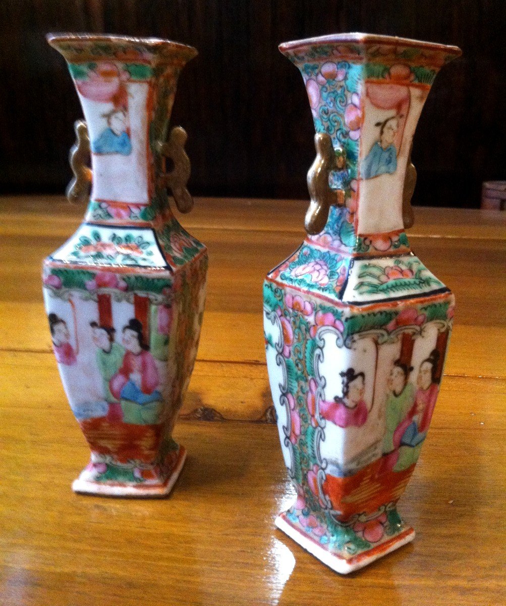 Paire De Vases Miniatures Chine XVIII ème 