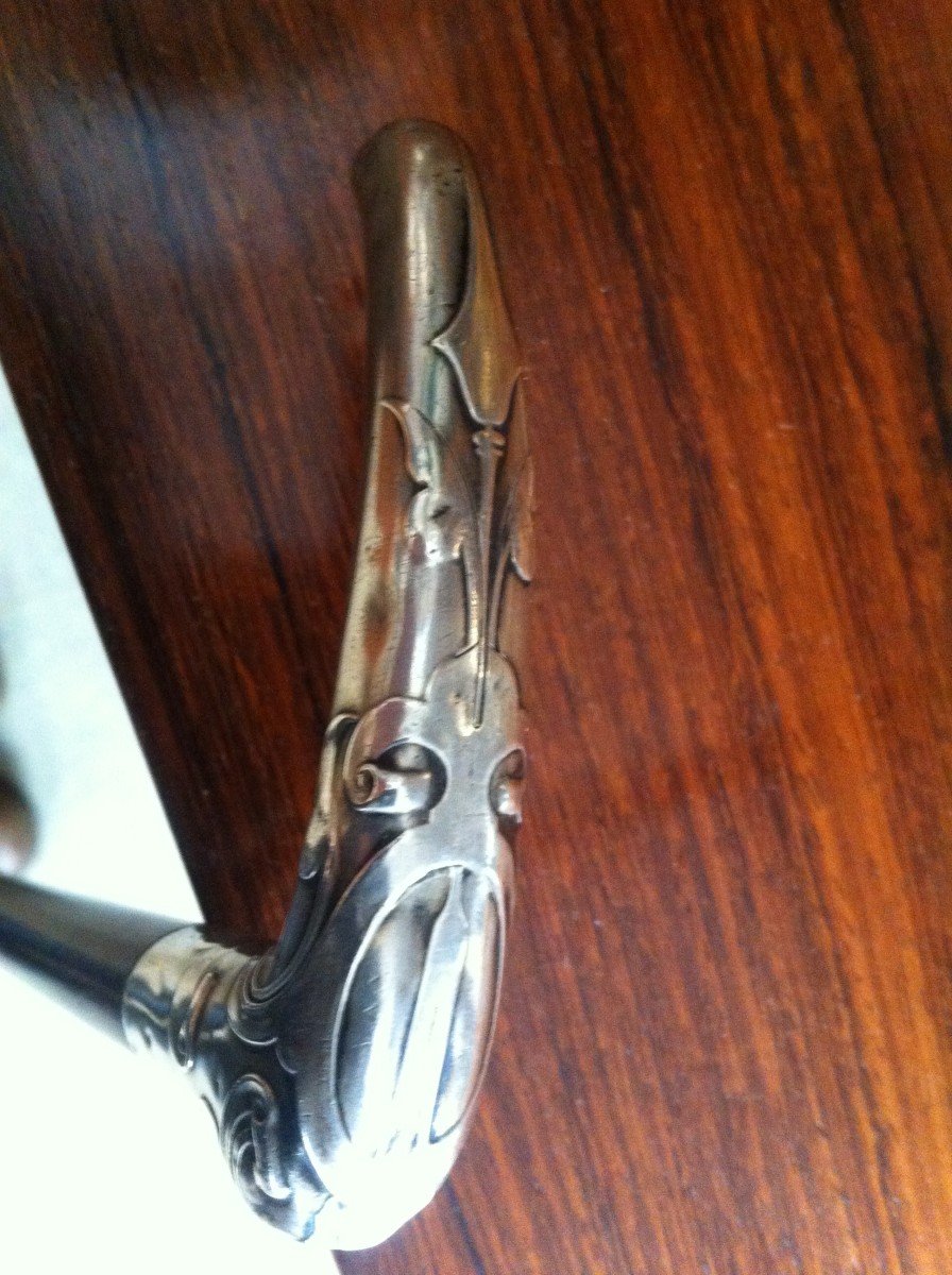 Art Nouveau Period Silver Cane-photo-6