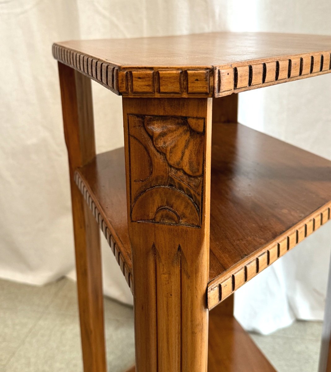 Art Deco Period Losange Pedestal Table-photo-1