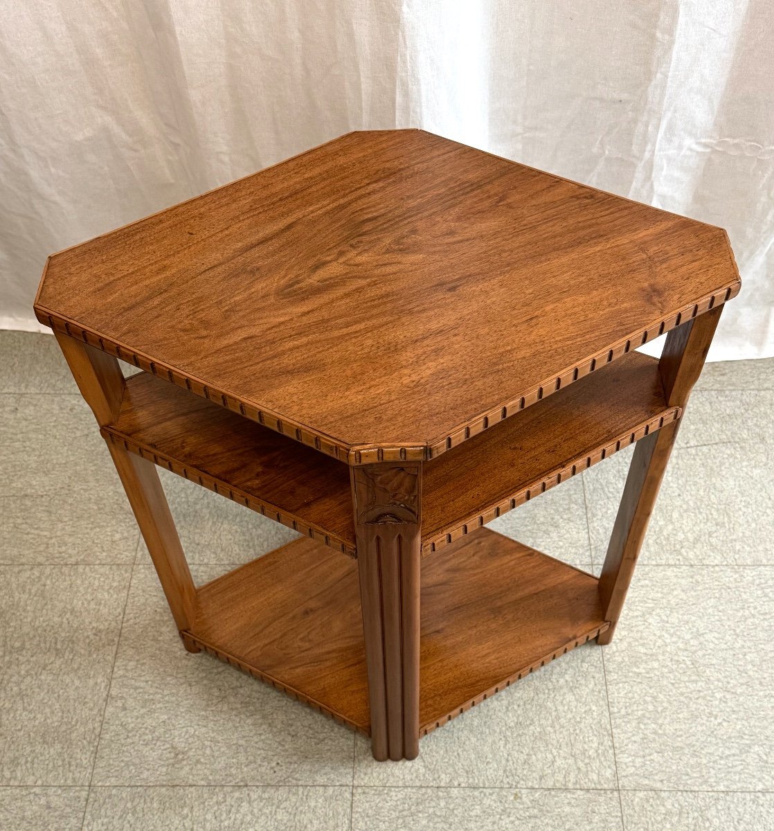 Art Deco Period Losange Pedestal Table-photo-4