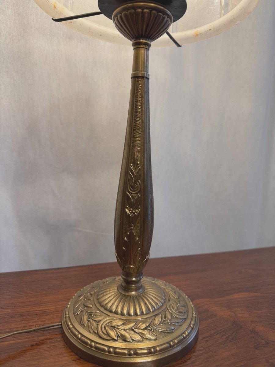 Lampe En Bronze d'époque Art Déco-photo-8