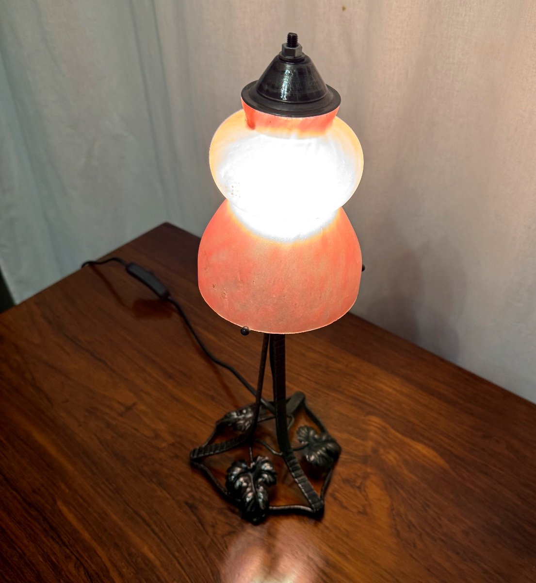 Lampe Rose d'époque Art Déco-photo-4
