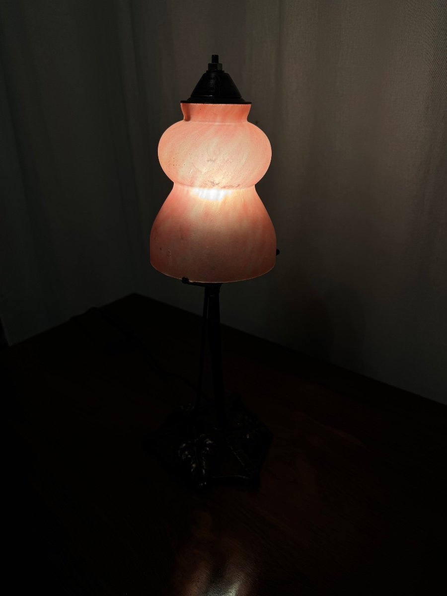 Lampe Rose d'époque Art Déco-photo-7