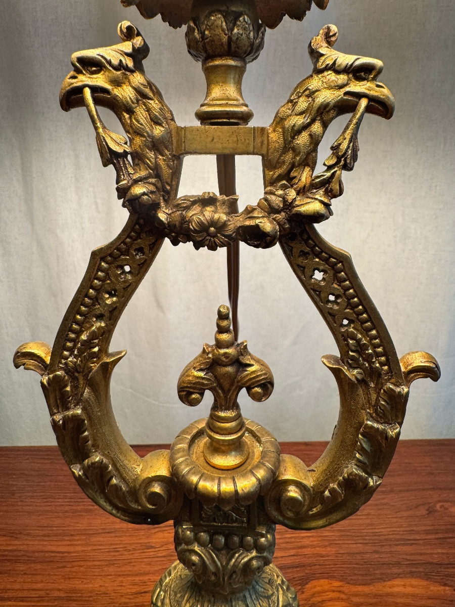 Lampe lyre d'époque Empire-photo-2