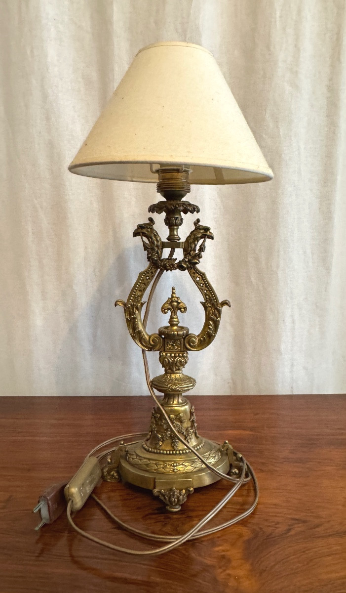 Lampe lyre d'époque Empire-photo-2