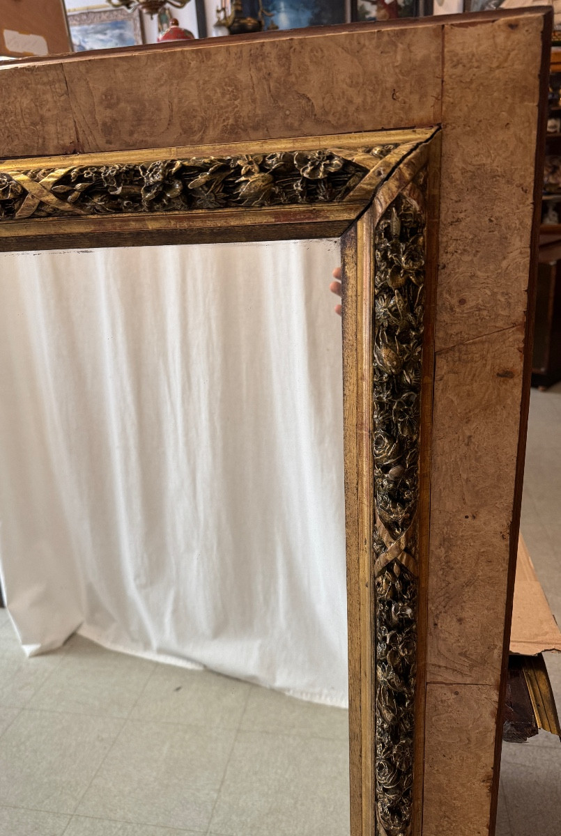 miroir en érable moucheté et mouluré-photo-4