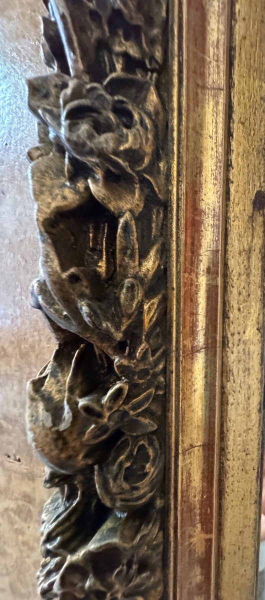 miroir en érable moucheté et mouluré-photo-1