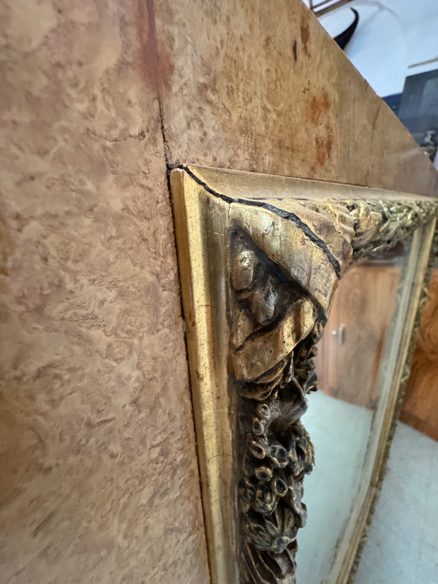miroir en érable moucheté et mouluré-photo-3