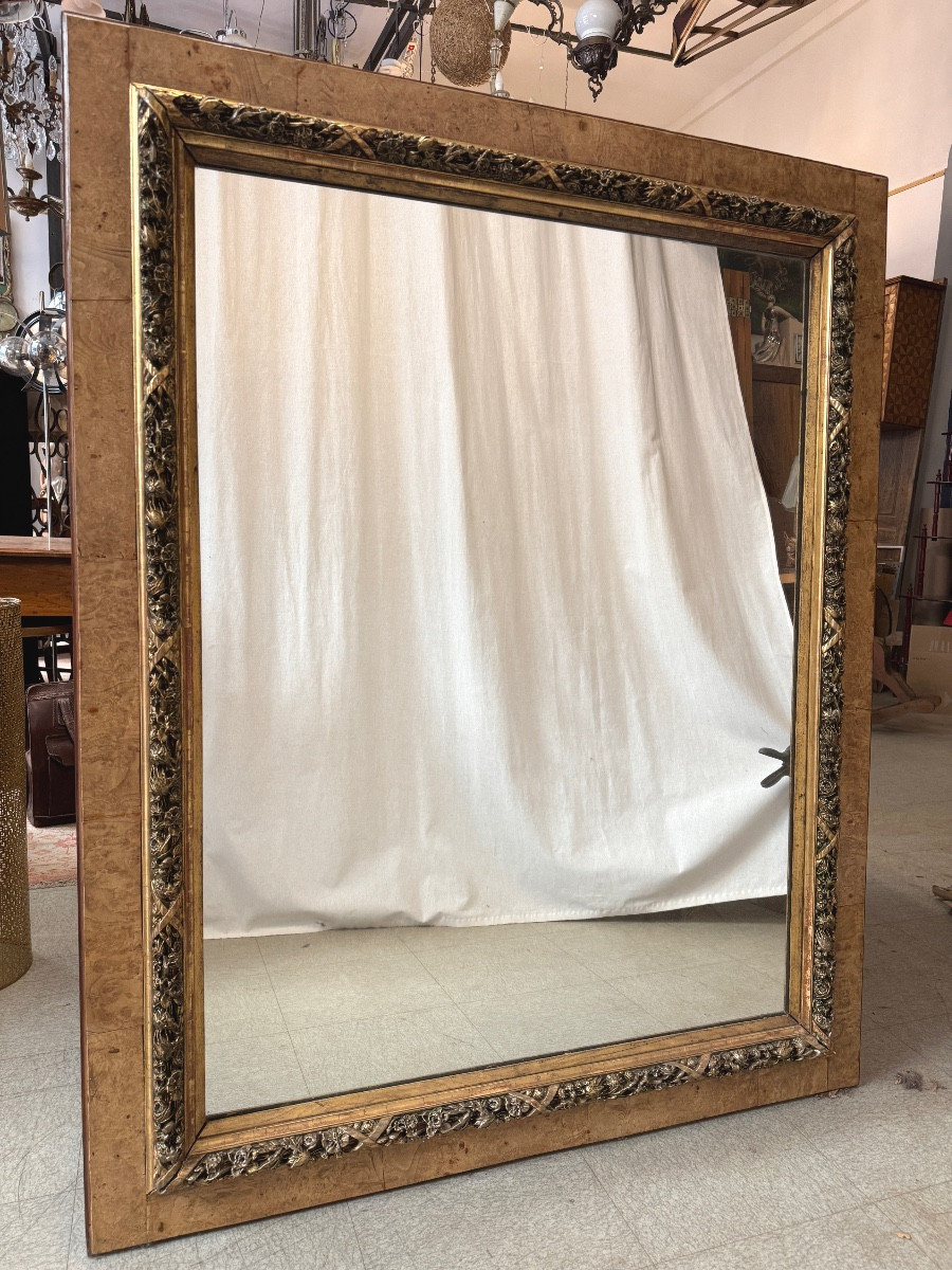 miroir en érable moucheté et mouluré-photo-7