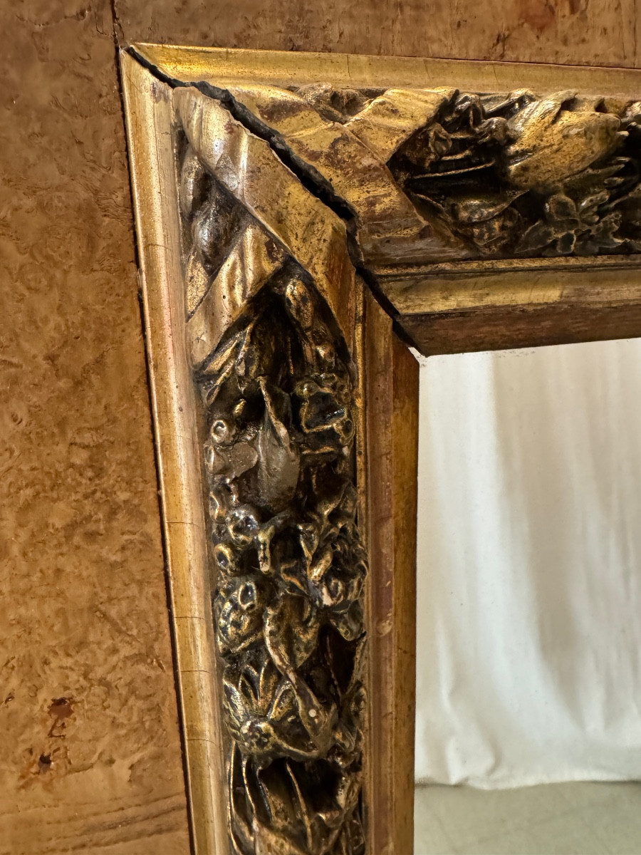 miroir en érable moucheté et mouluré-photo-8