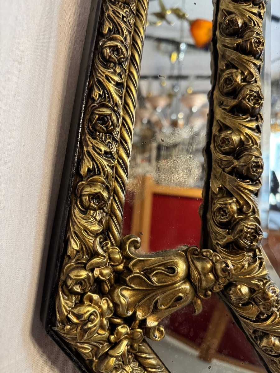 Miroir à parcloses  d'époque Napoléon III-photo-2