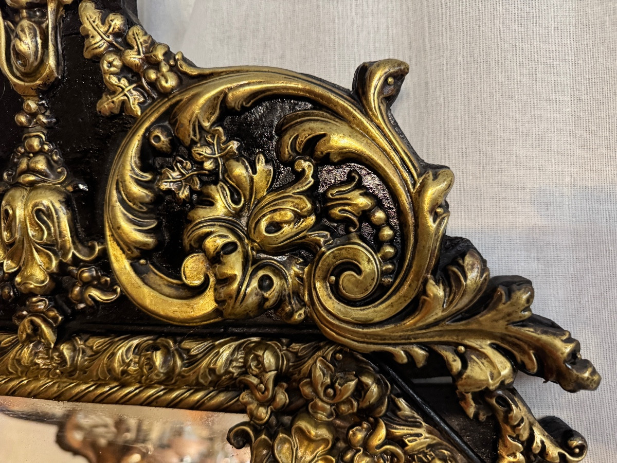 Miroir à parcloses  d'époque Napoléon III-photo-3