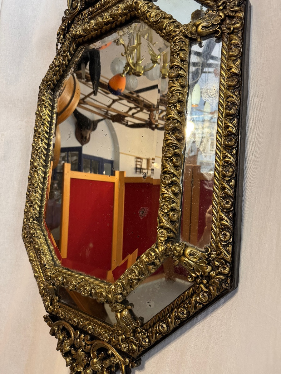 Miroir à parcloses  d'époque Napoléon III-photo-1