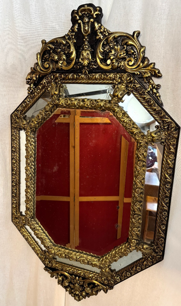 Miroir à parcloses  d'époque Napoléon III-photo-5