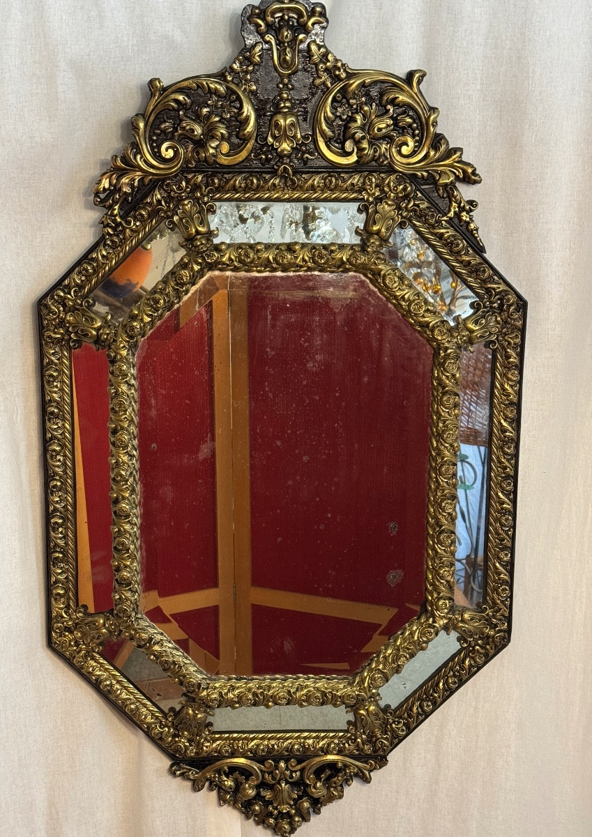 Miroir à parcloses  d'époque Napoléon III-photo-6