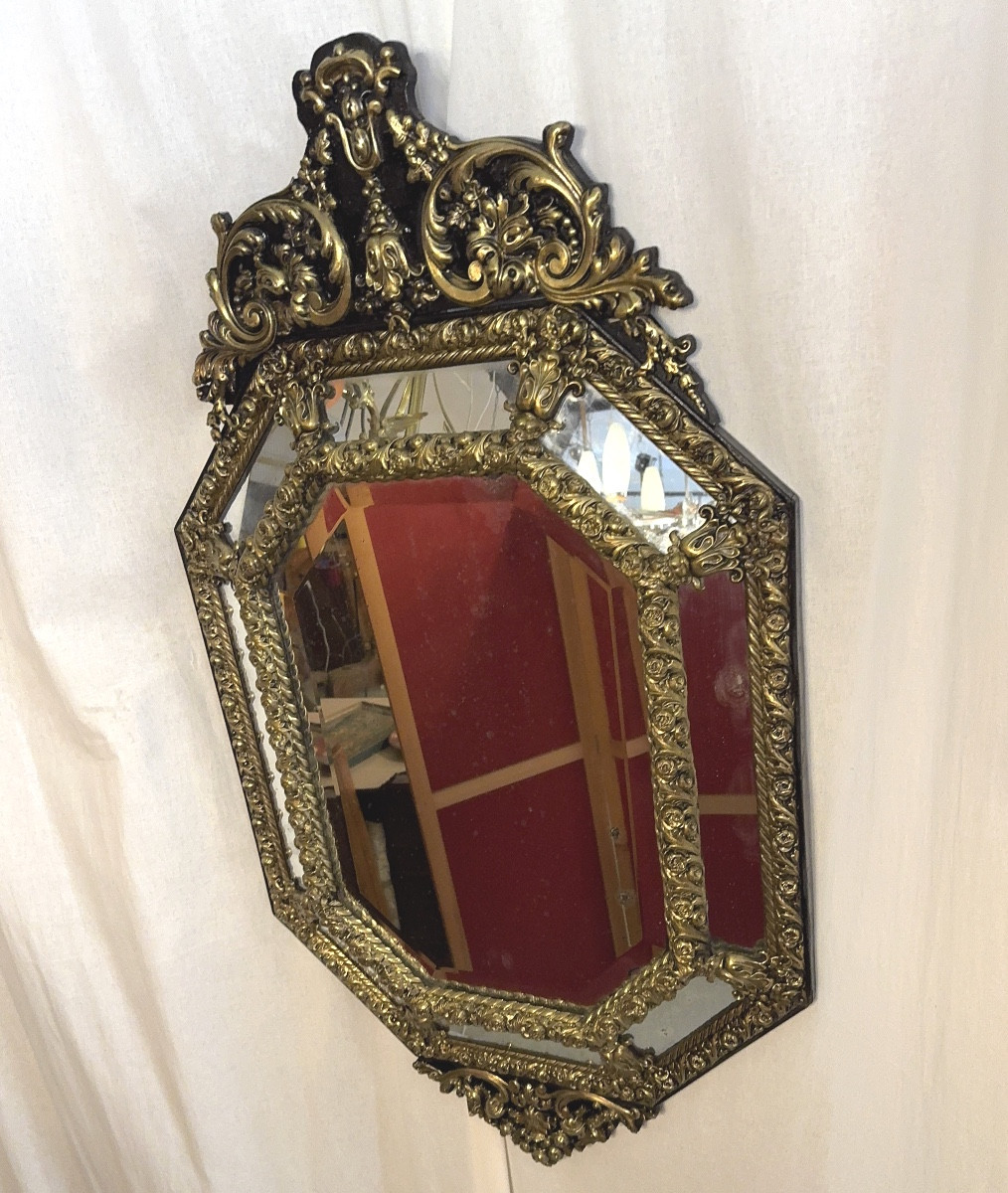 Miroir à parcloses  d'époque Napoléon III-photo-7