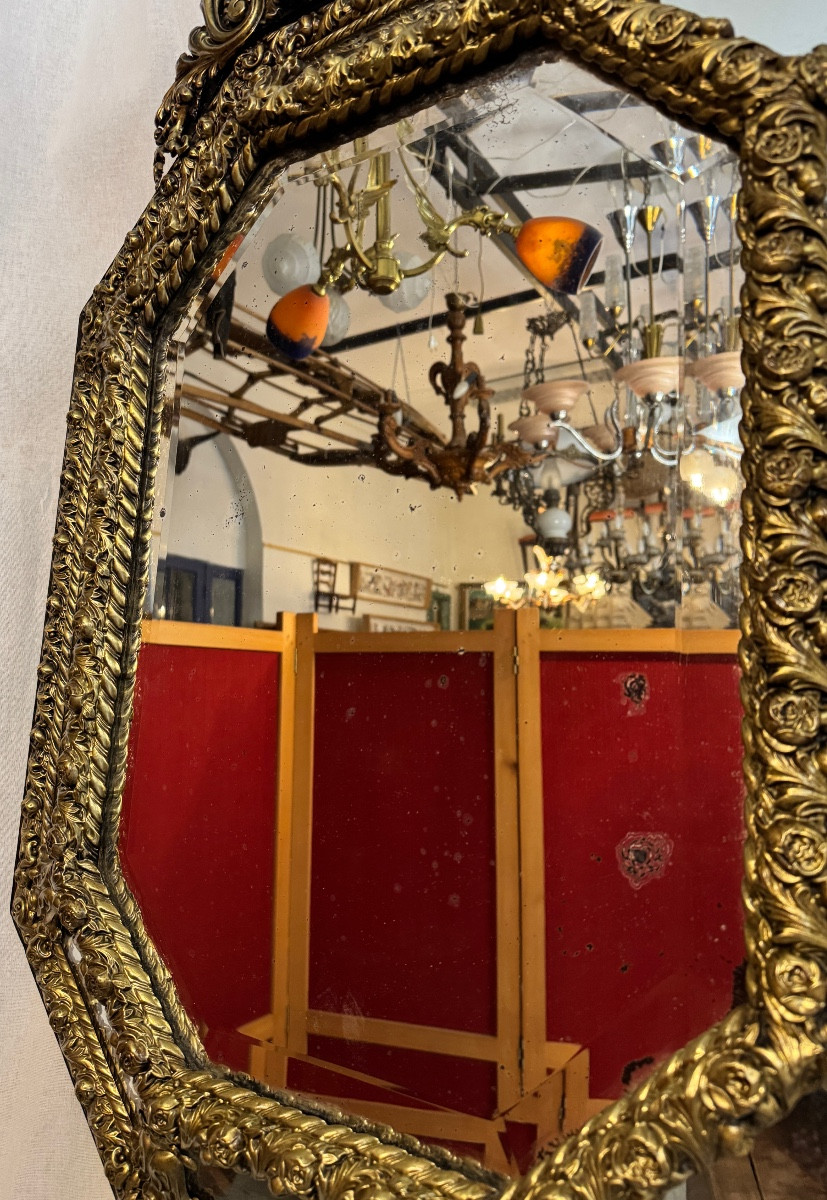 Miroir à parcloses  d'époque Napoléon III-photo-8