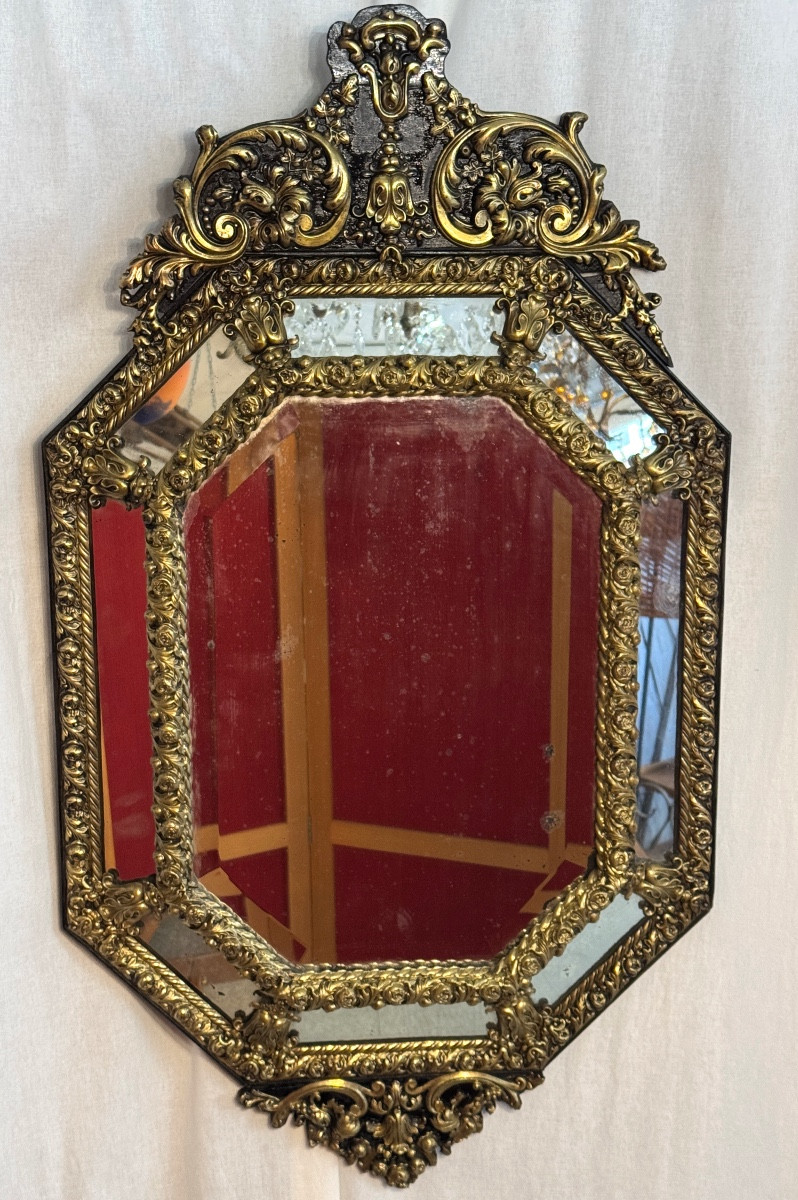 Miroir à parcloses  d'époque Napoléon III