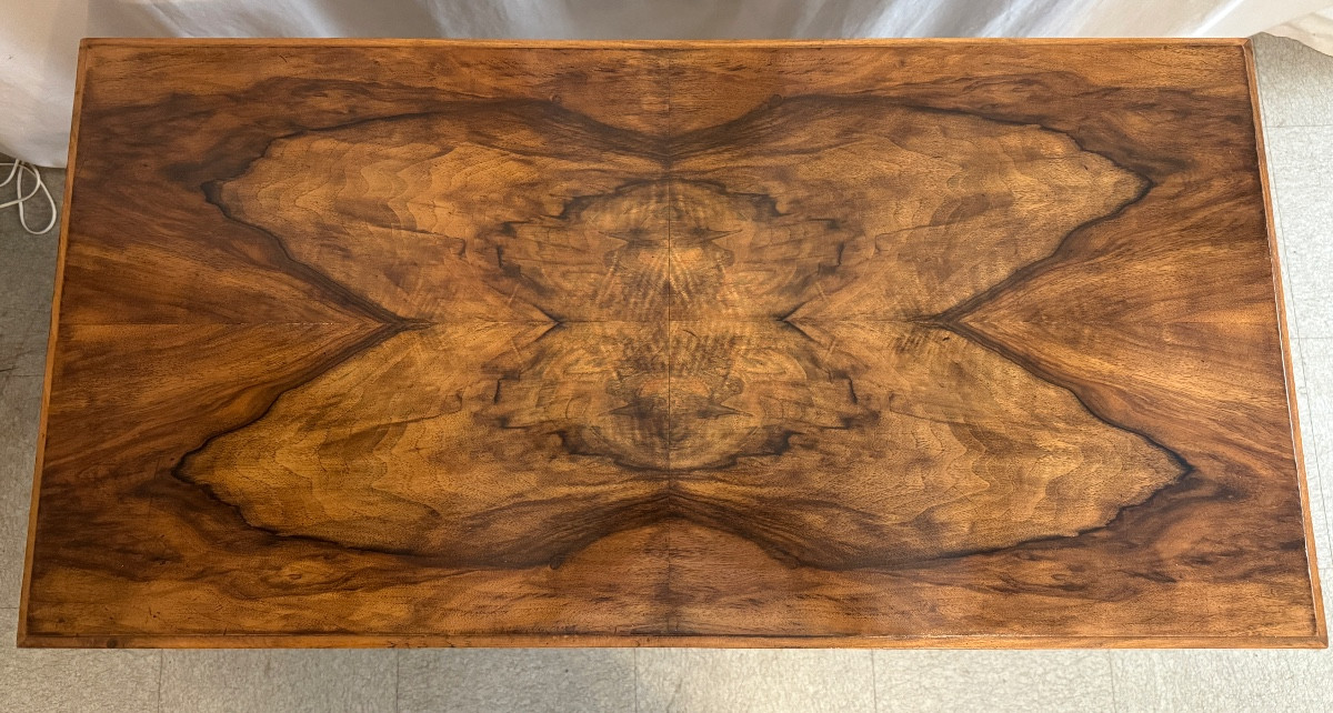 Art Deco Walnut Console Table-photo-2