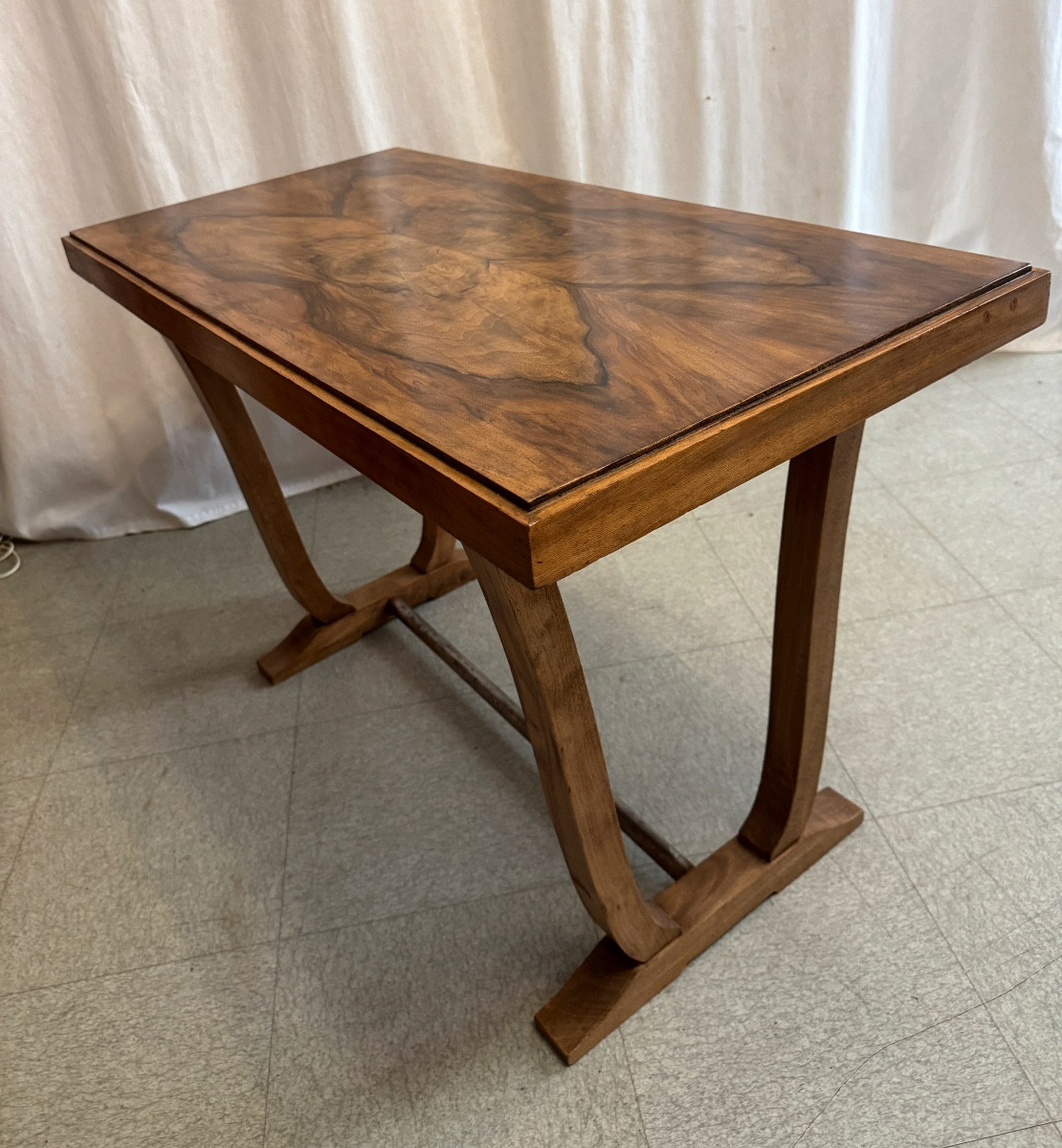 Art Deco Walnut Console Table-photo-1