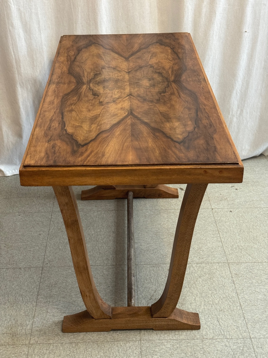 Art Deco Walnut Console Table-photo-2