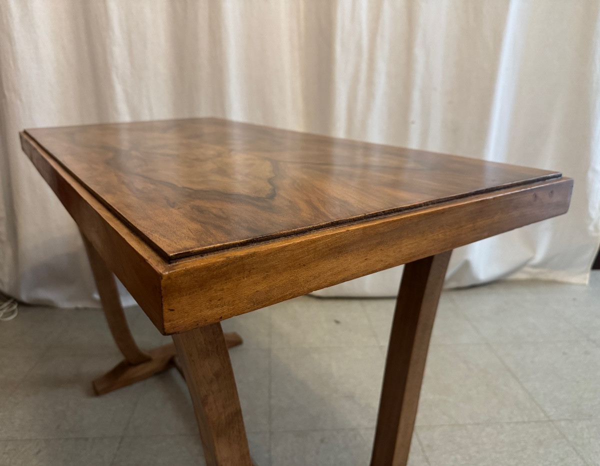 Art Deco Walnut Console Table-photo-3