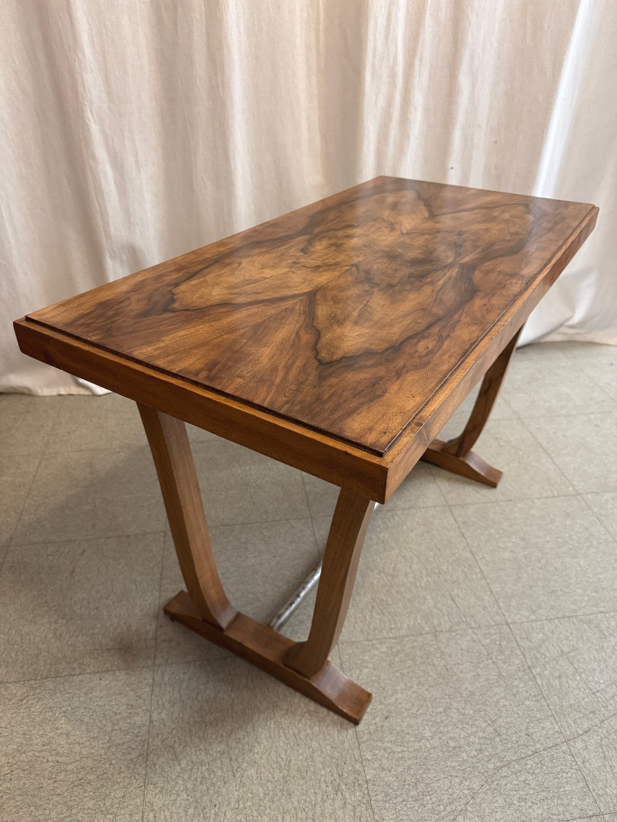 Art Deco Walnut Console Table-photo-5