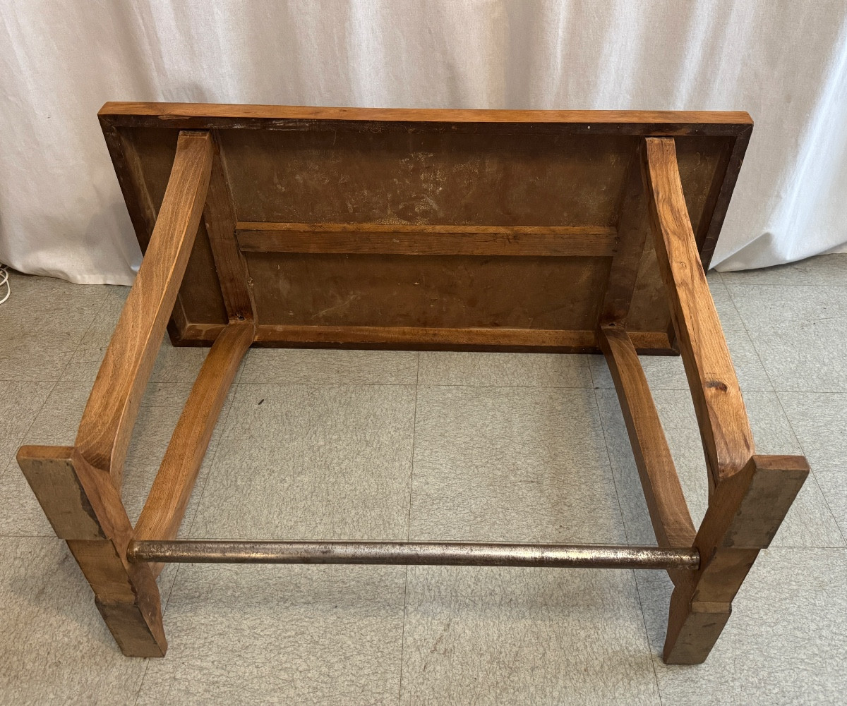 Art Deco Walnut Console Table-photo-6