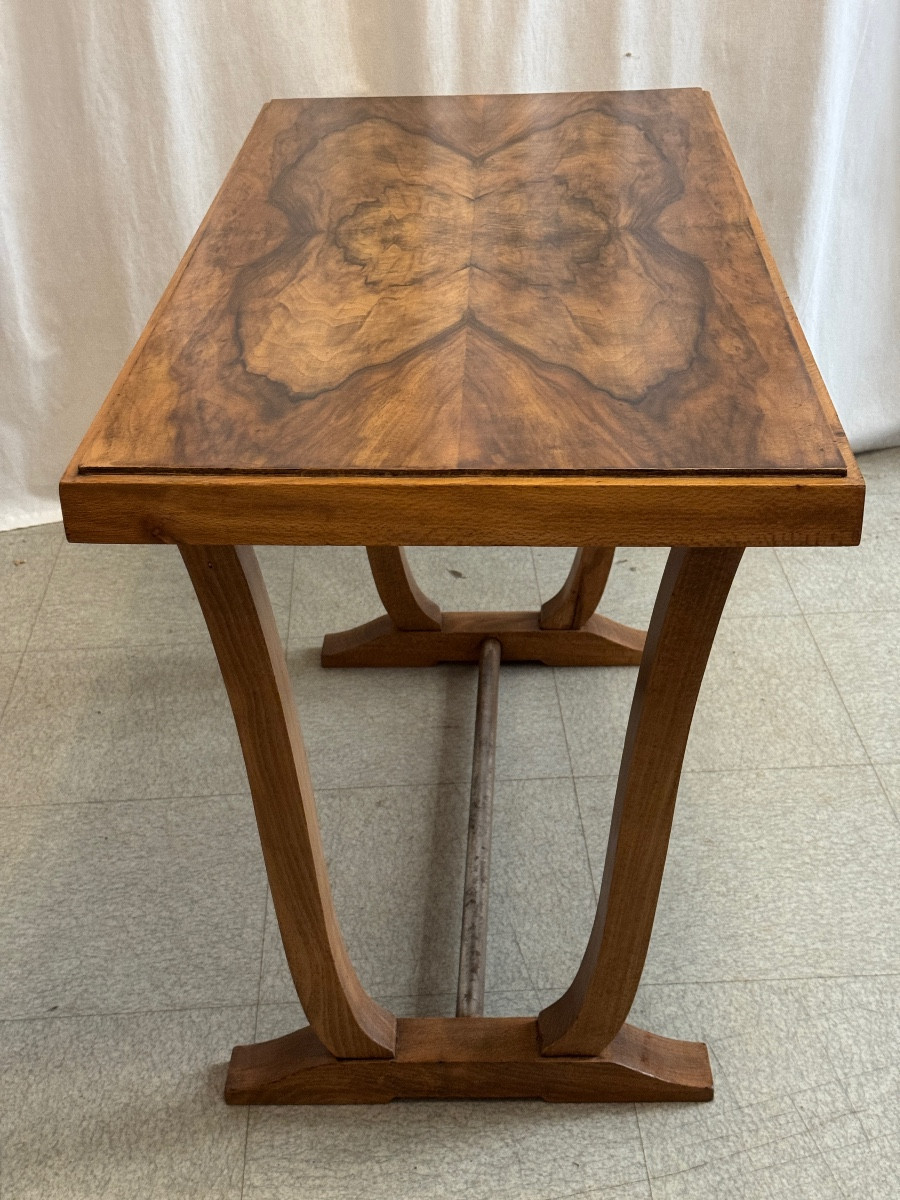 Art Deco Walnut Console Table-photo-7