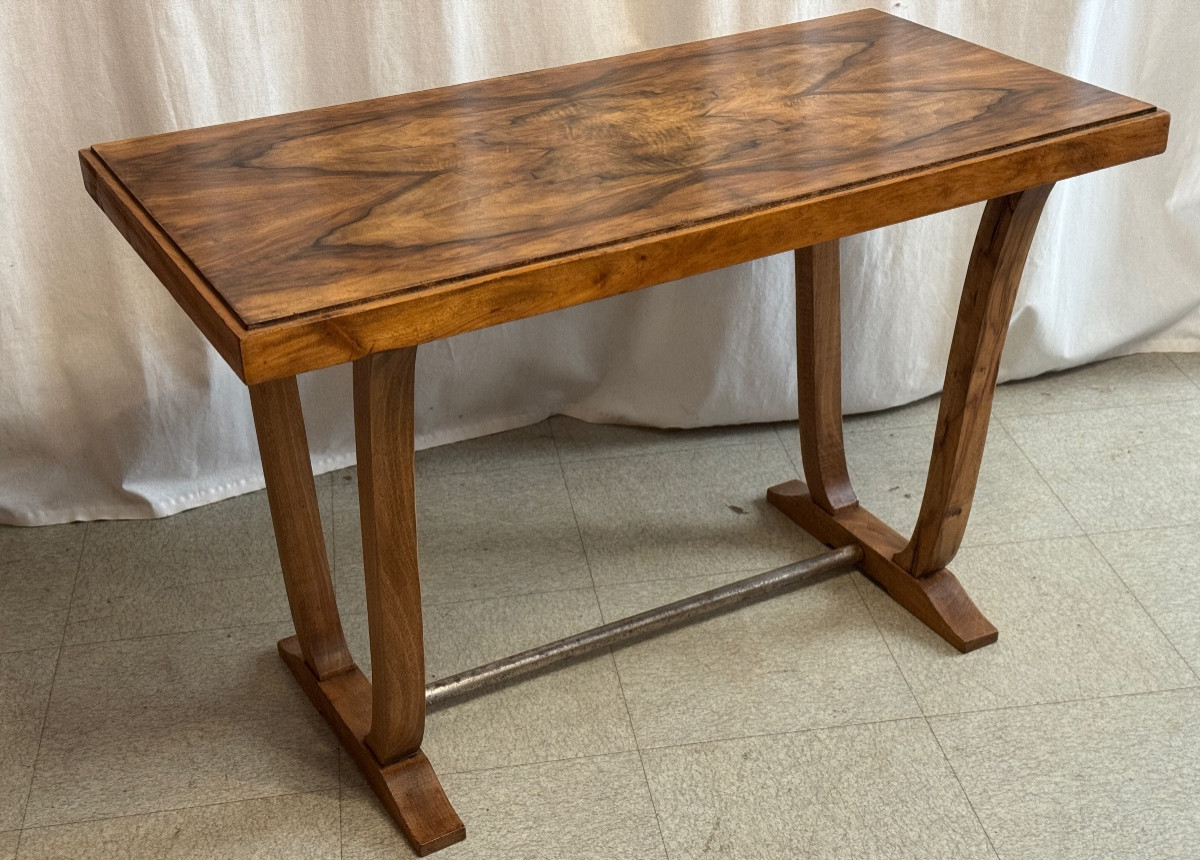 Art Deco Walnut Console Table-photo-8