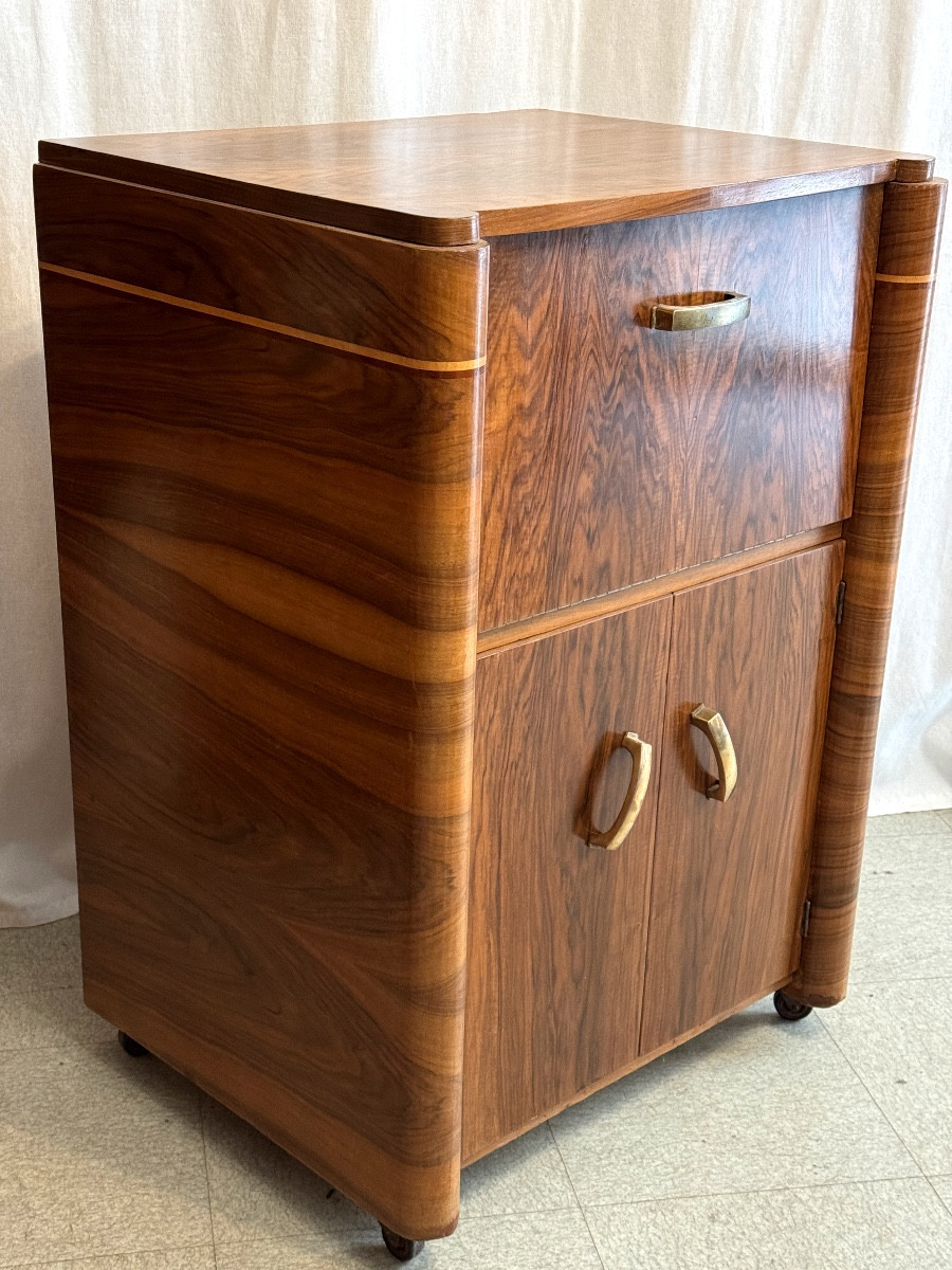 Art Deco Walnut Bar