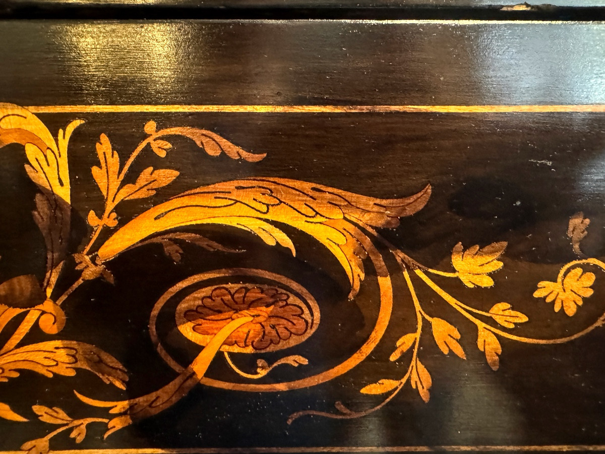 Secrétaire en marqueterie et laque d'époque Napoléon III-photo-3