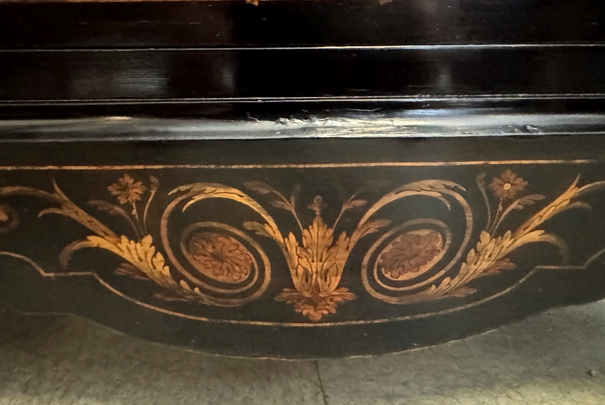 Secrétaire en marqueterie et laque d'époque Napoléon III-photo-4