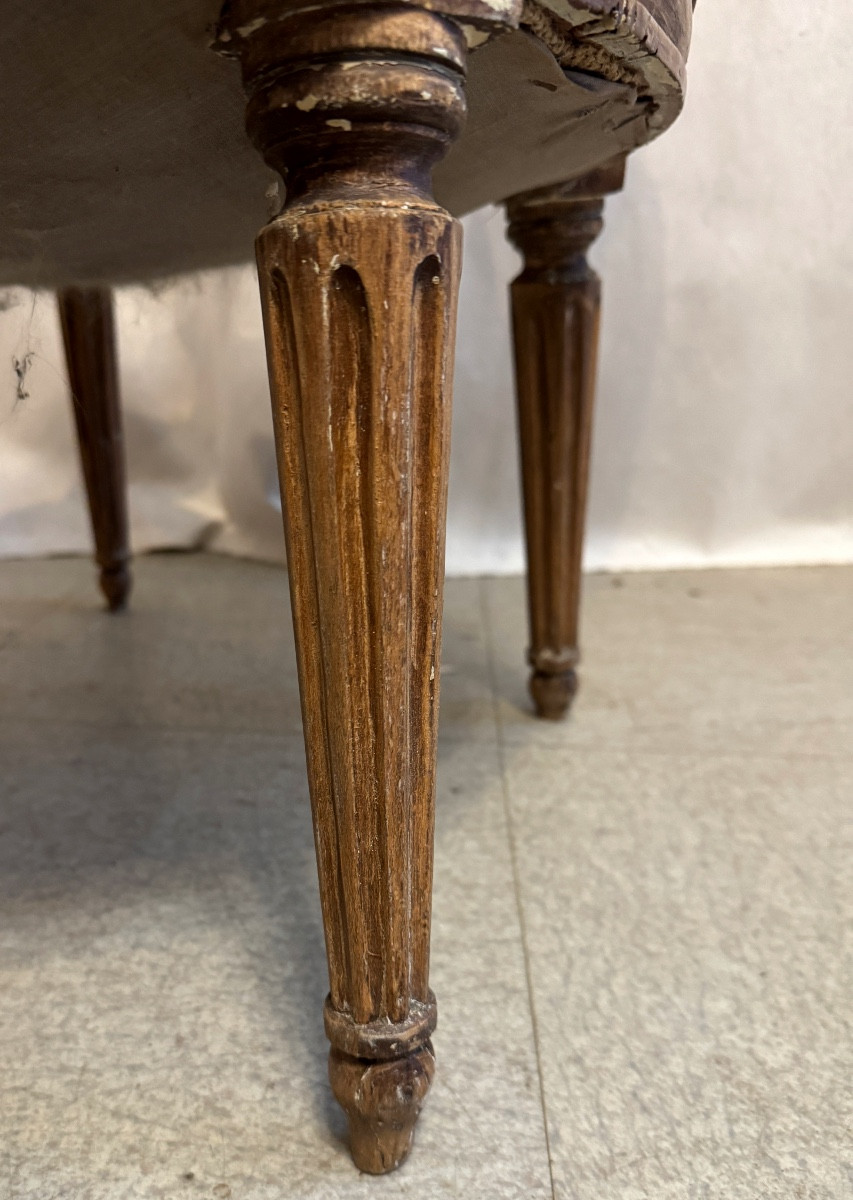 Fauteuil médaillon en cuir-photo-2