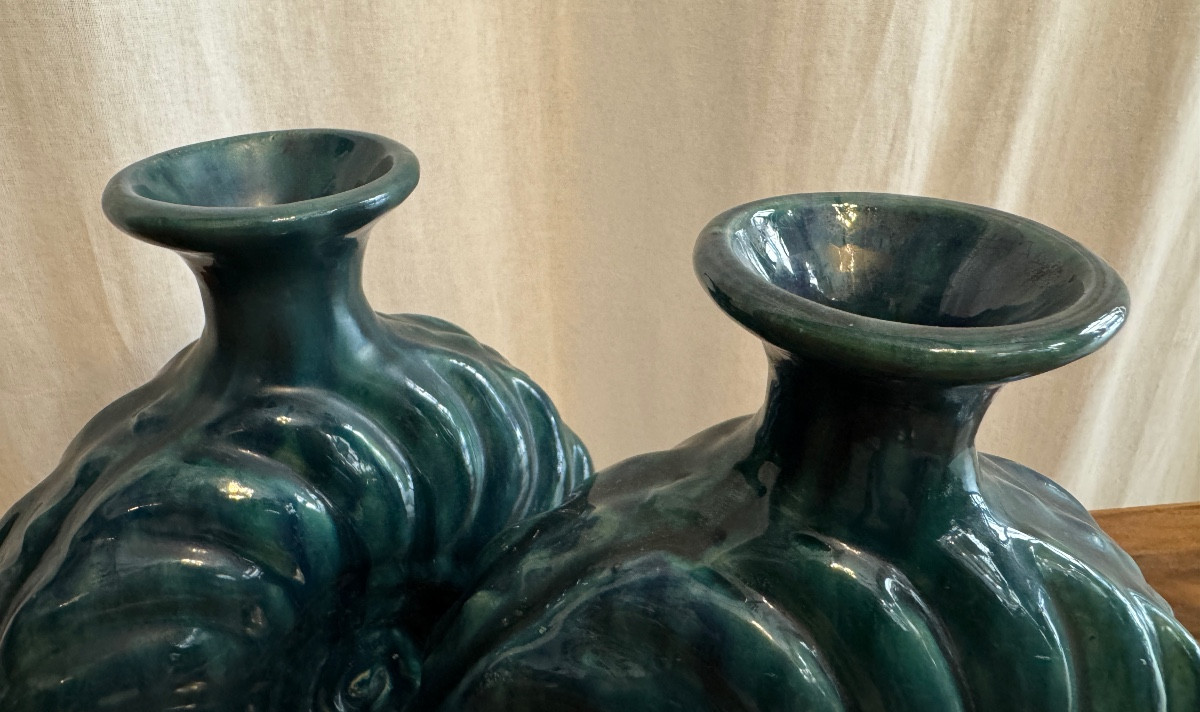 Paire de gourde Primavera d'époque art Deco-photo-3