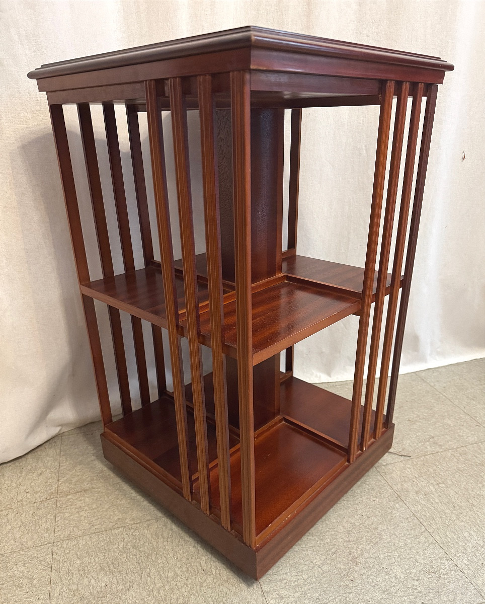 Mahogany Rotating Bookcase-photo-2