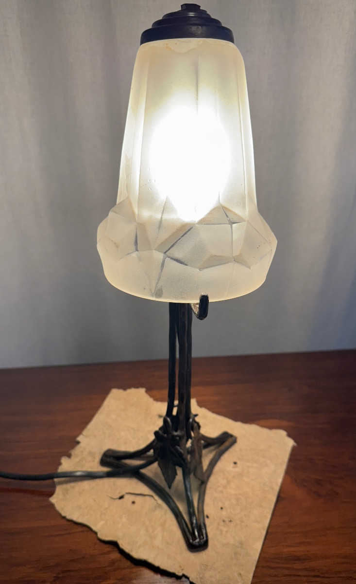 Lampe gratte-ciel d’époque Art Deco-photo-4