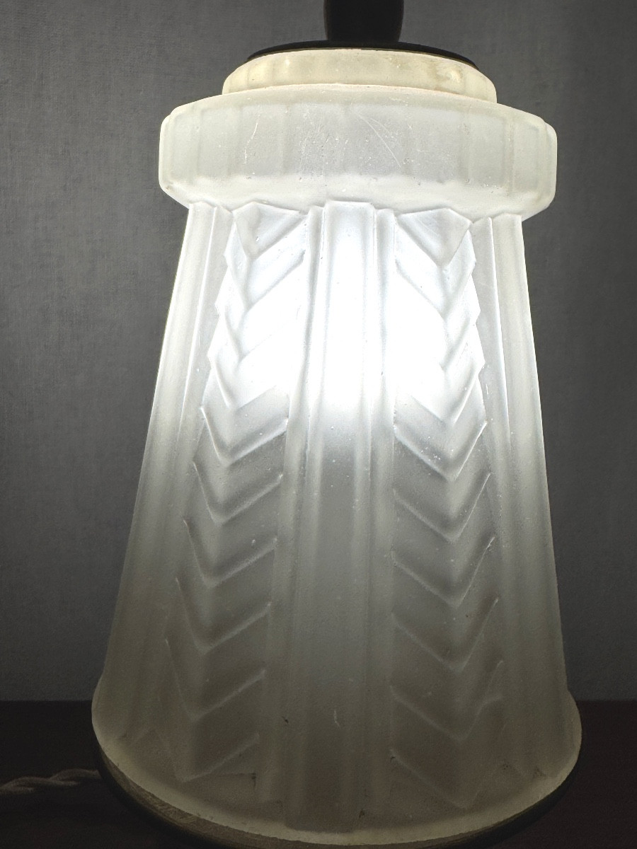 Veilleuse en laiton d’époque Art Deco-photo-1